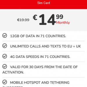 Get 12GB data, Unlimited minutes and Unlimited texts in 71 Countries