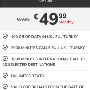 Large Plan100GB UK/EU/Turkey