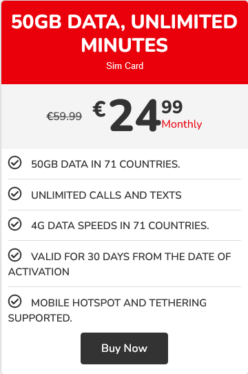 50GB data, Unlimited minutes