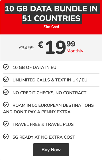 10 GB Data Bundle In 51 Countries